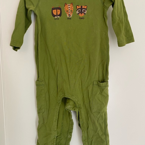 Tea Collection play-suit, olive green 12-18 months - Picture 6 of 7